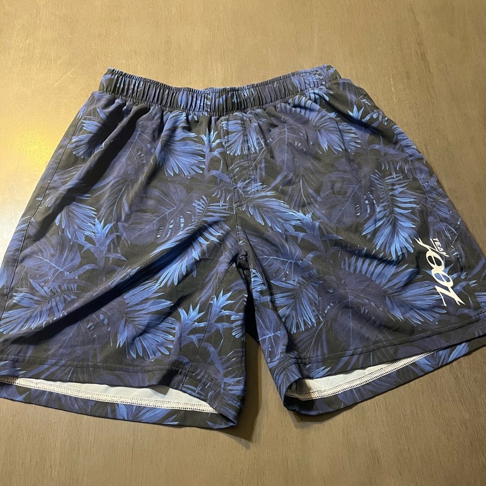 Zoot Blue Leaf Print Running Shorts